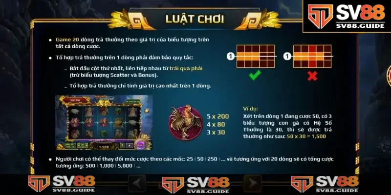 Luật chơi Sơn Tinh Thủy Tinh cụ thể